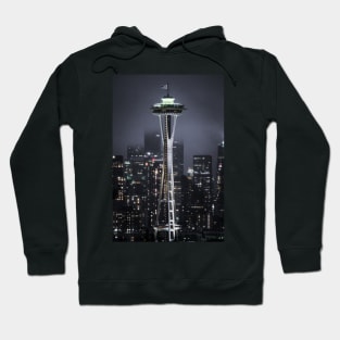 Seattle Space Needle at Night Hoodie